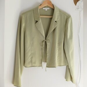 All Row ModRef Sage Green Bow Blouse